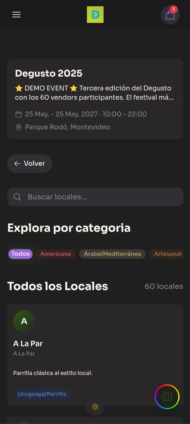 Landing de evento con branding custom