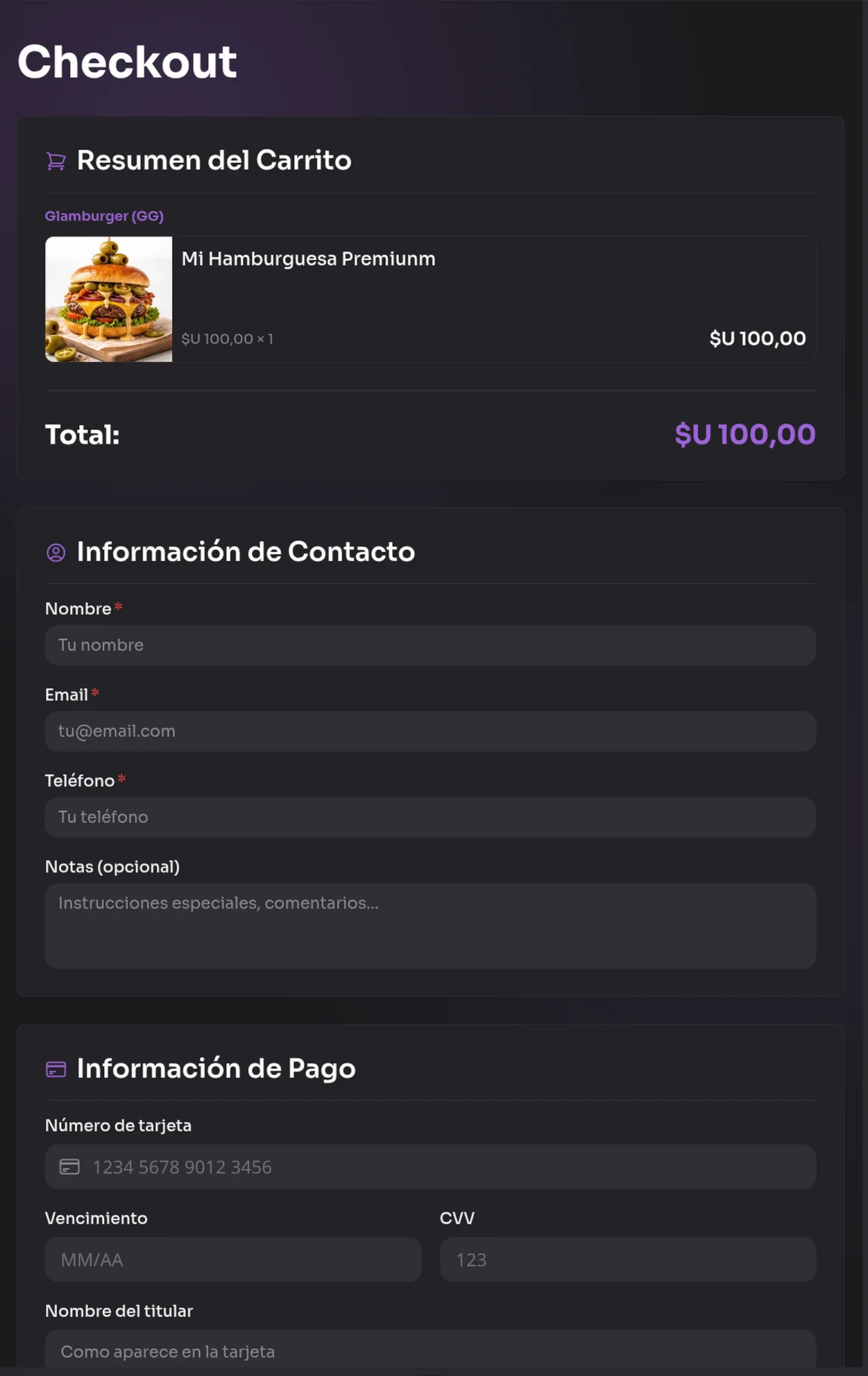 Checkout del público